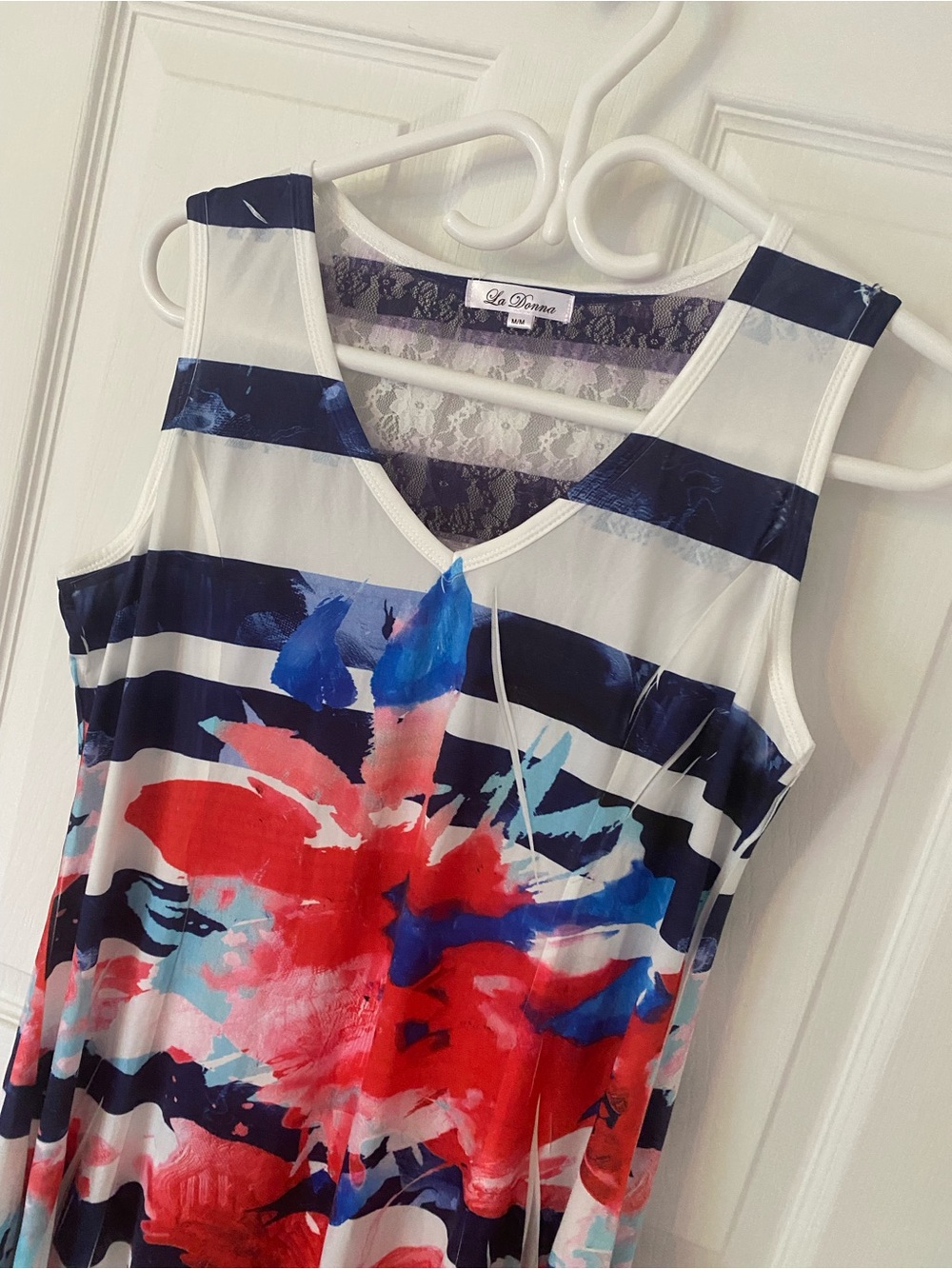 La Donna  Floral stripe sleeveless Dress